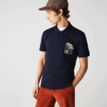 Lacoste התאמה רגילה l תג כותנה פיקה פולו DZ4D0D896 כחול כהה 166 גברים