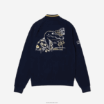 Lacoste ז'קט גרפי של מיאמי פתוח קרוק DZ4D0D1173 כחול כהה צהוב 144 גברים - Image 2