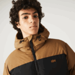 Lacoste ז'קט דוחה מים בצבע קווילט DZ4D0D1227 חום שחור ירוק tpv גברים - Image 2