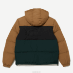 Lacoste ז'קט דוחה מים בצבע קווילט DZ4D0D1227 חום שחור ירוק tpv גברים - Image 6