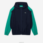 Lacoste ז'קט טניס ספורטיבי בצבע בלוק DZ4D0D1275 כחול כהה ירוק x1e גברים - Image 4