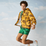 Lacoste ז'קט לשיתוף פעולה של פולארויד בשידור חי DZ4D0D1303 צהוב שחור 7kr נשים - Image 3