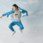 Lacoste ז'קט לשיתוף פעולה של פולארויד בשידור חי DZ4D0D1304 כחול שחור bw נשים - Image 6