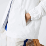 Lacoste ז'קט מכופתרת עם קפוצ'ון ניגודיות חי DZ4D0D1316 לבן כחול אימה גברים - Image 4