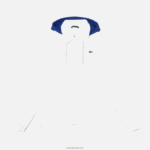 Lacoste ז'קט מכופתרת עם קפוצ'ון ניגודיות חי DZ4D0D1316 לבן כחול אימה גברים - Image 5