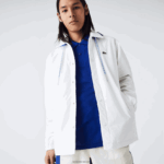 Lacoste ז'קט מכופתרת עם קפוצ'ון ניגודיות חי DZ4D0D1316 לבן כחול אימה גברים - Image 7