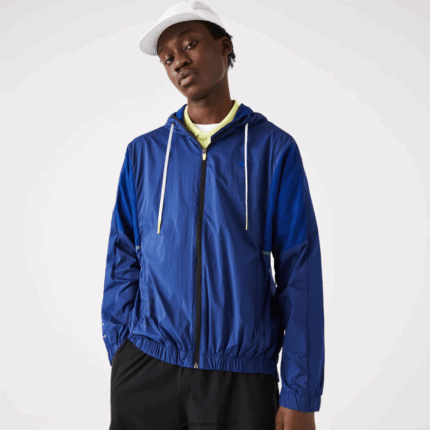 Lacoste ז'קט ניילון אריזה ספורטיבית DZ4D0D1306 כחול שחור mqs גברים