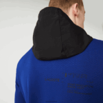 Lacoste ז'קט סוודר קפוצ'ון ספורטיבי מניילון ספורטיבי DZ4D0D1193 כחול שחור לבן pwh גברים - Image 4