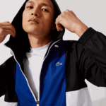 Lacoste ז'קט ספורטיבי קולורבלוק קל עם רוכסן DZ4D0D1322 כחול שחור לבן alv גברים