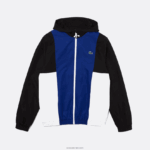 Lacoste ז'קט ספורטיבי קולורבלוק קל עם רוכסן DZ4D0D1322 כחול שחור לבן alv גברים - Image 5