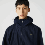 Lacoste ז'קט עם רוכסן לוגו גרפי חי DZ4D0D1315 כחול כהה 5fs גברים - Image 7