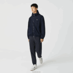 Lacoste ז'קט עם רוכסן לוגו גרפי חי DZ4D0D1315 כחול כהה 5fs גברים - Image 9
