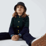 Lacoste ז'קט פסים מכותנה אורגנית DZ4D0D3247 כחול כהה ירוק 7qk בנים
