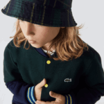 Lacoste ז'קט פסים מכותנה אורגנית DZ4D0D3247 כחול כהה ירוק 7qk בנים - Image 3