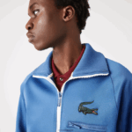 Lacoste ז'קט צווארון סטנד-אפ תנין עם רוכסן DZ4D0D1203 כחול hn8 גברים