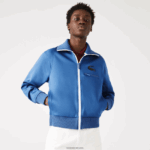 Lacoste ז'קט צווארון סטנד-אפ תנין עם רוכסן DZ4D0D1203 כחול hn8 גברים - Image 6