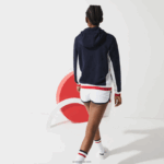 Lacoste ז'קט צמר עם רוכסן מהדורת ספורט צרפתית DZ4D0D2610 חוק כהה כחול לבן אדום נשים - Image 3