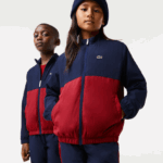 Lacoste ז'קט קולורבלוק בעל צוואר גבוה DZ4D0D3219 סיכה בורדו כחול כהה ילדים