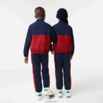 Lacoste ז'קט קולורבלוק בעל צוואר גבוה DZ4D0D3219 סיכה בורדו כחול כהה ילדים - Image 3