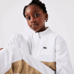 Lacoste ז'קט קולורבלוק בעל צוואר גבוה DZ4D0D3220 לבן בז' wn5 ילדים - Image 4