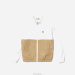 Lacoste ז'קט קולורבלוק בעל צוואר גבוה DZ4D0D3220 לבן בז' wn5 ילדים - Image 5