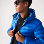 Lacoste ז'קט קפוצ'ון מרופד DZ4D0D1264 כחול k1q גברים