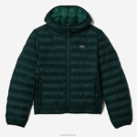 Lacoste ז'קט קפוצ'ון מרופד DZ4D0D1265 ירוק yzp גברים - Image 5