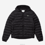 Lacoste ז'קט קפוצ'ון ספורטיבי עמיד במים DZ4D0D1319 שחור c31 גברים - Image 4