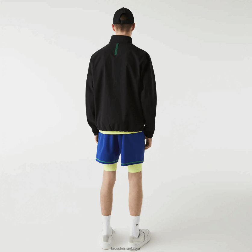 Lacoste ז'קט קצר עמיד במים עם רוכסן DZ4D0D1314 שחור 031 גברים - Image 4