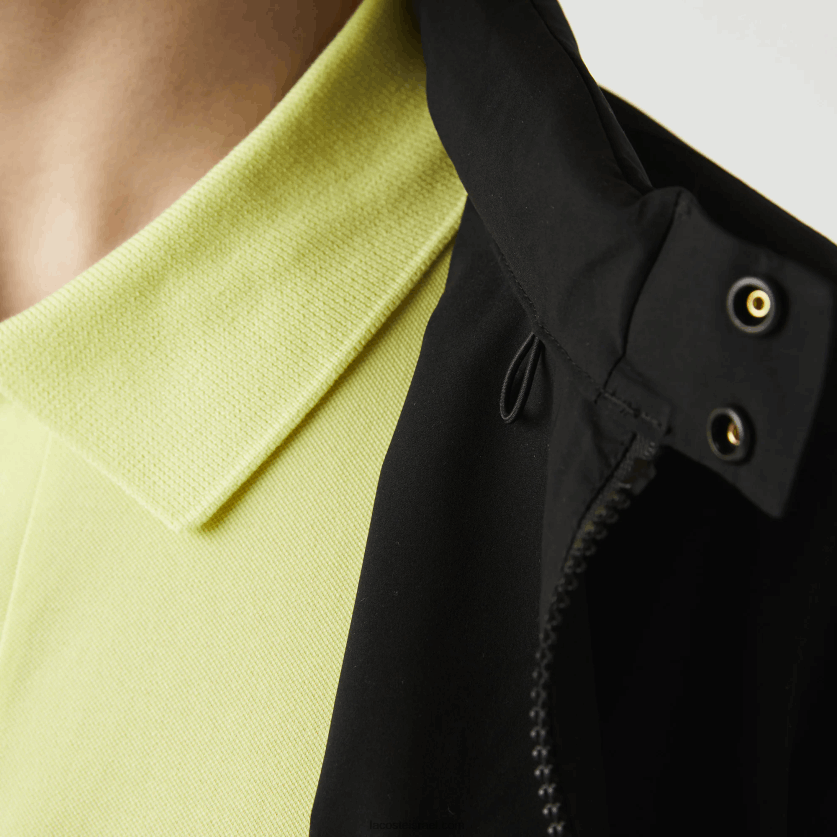 Lacoste ז'קט קצר עמיד במים עם רוכסן DZ4D0D1314 שחור 031 גברים - Image 8