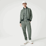 Lacoste ז'קט רוכסן אקארד בדוגמת מונוגרמה חיה DZ4D0D1188 ירוק בז '7m4 גברים - Image 2