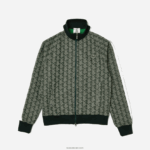 Lacoste ז'קט רוכסן אקארד בדוגמת מונוגרמה חיה DZ4D0D1188 ירוק בז '7m4 גברים - Image 4