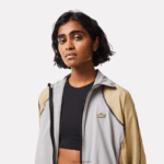 Lacoste ז'קט שני גווני אוברסייז DZ4D0D2431 בז' אפור 7 מ' נשים - Image 2