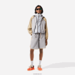 Lacoste ז'קט שני גווני אוברסייז DZ4D0D2431 בז' אפור 7 מ' נשים - Image 4