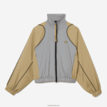 Lacoste ז'קט שני גווני אוברסייז DZ4D0D2431 בז' אפור 7 מ' נשים - Image 5