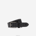 Lacoste חגורה ארוגה עם אבזם לשון מונוגרמה DZ4D0D2099 מונוגרמה נואר גרי H45 גברים