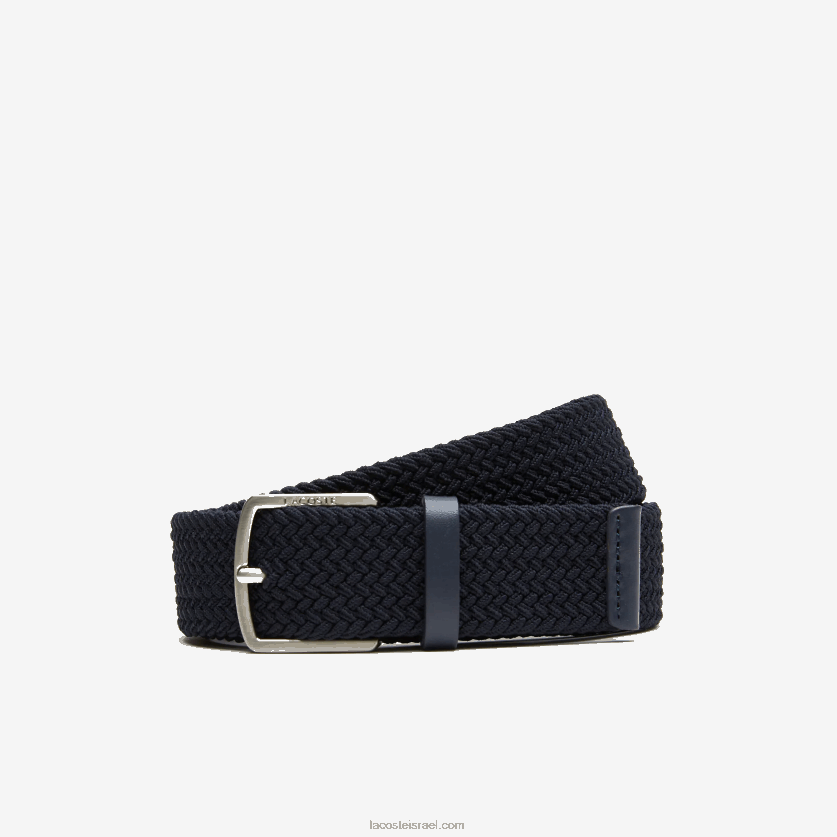 Lacoste חגורה סרוגה עם אבזם חרוט DZ4D0D1983 bleu nuit l40 גברים - Image 1