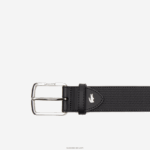 Lacoste חגורת עור במרקם אבזם חרוט DZ4D0D2075 שחור 000 גברים - Image 2