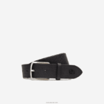 Lacoste חגורת עור במרקם אבזם חרוט DZ4D0D2075 שחור 000 גברים