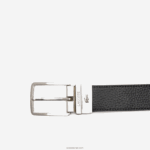 Lacoste חגורת עור עם אבזם חרוט DZ4D0D2098 שחור 000 גברים - Image 2