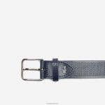 Lacoste חגורת עור תפורה מתכת תנין DZ4D0D2094 ספיר כהה b88 גברים - Image 2