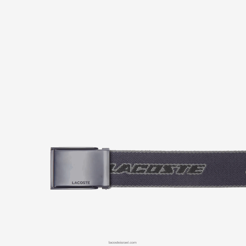 Lacoste חגורת קנבס ממותגת בניגוד DZ4D0D2114 abimes dark shadow noir l12 גברים - Image 2