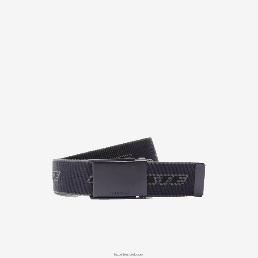 Lacoste חגורת קנבס ממותגת בניגוד DZ4D0D2114 abimes dark shadow noir l12 גברים - Image 1