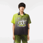 Lacoste חולצה בהדפס אומברה דמקה עם שרוולים קצרים DZ4D0D464 צהוב שחור g65 גברים