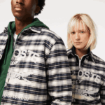 Lacoste חולצה בהדפס צ'קים ממותגים DZ4D0D1393 לבן שחור כחול z23 גברים - Image 2
