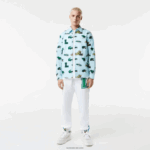 Lacoste חולצה בהדפס תנין בכושר רגיל DZ4D0D1574 כחול לבן אייפ גברים - Image 2