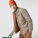 Lacoste חולצה דוחה מים בהדפס צ'ק DZ4D0D1549 בצבע בז' נייבי ירוק חאקי 87e גברים