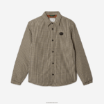Lacoste חולצה דוחה מים בהדפס צ'ק DZ4D0D1549 בצבע בז' נייבי ירוק חאקי 87e גברים - Image 5