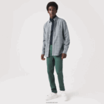 Lacoste חולצה עם הדפס צ'קים בהתאמה רגילה DZ4D0D1609 לבן שחור ירוק טב גברים - Image 2