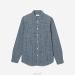 Lacoste חולצה עם הדפס צ'קים בהתאמה רגילה DZ4D0D1609 לבן שחור ירוק טב גברים - Image 4